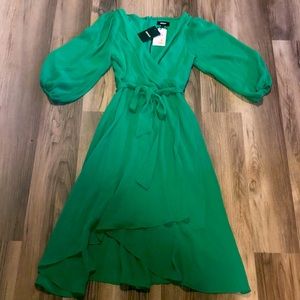 DKNY romantic emerald dress